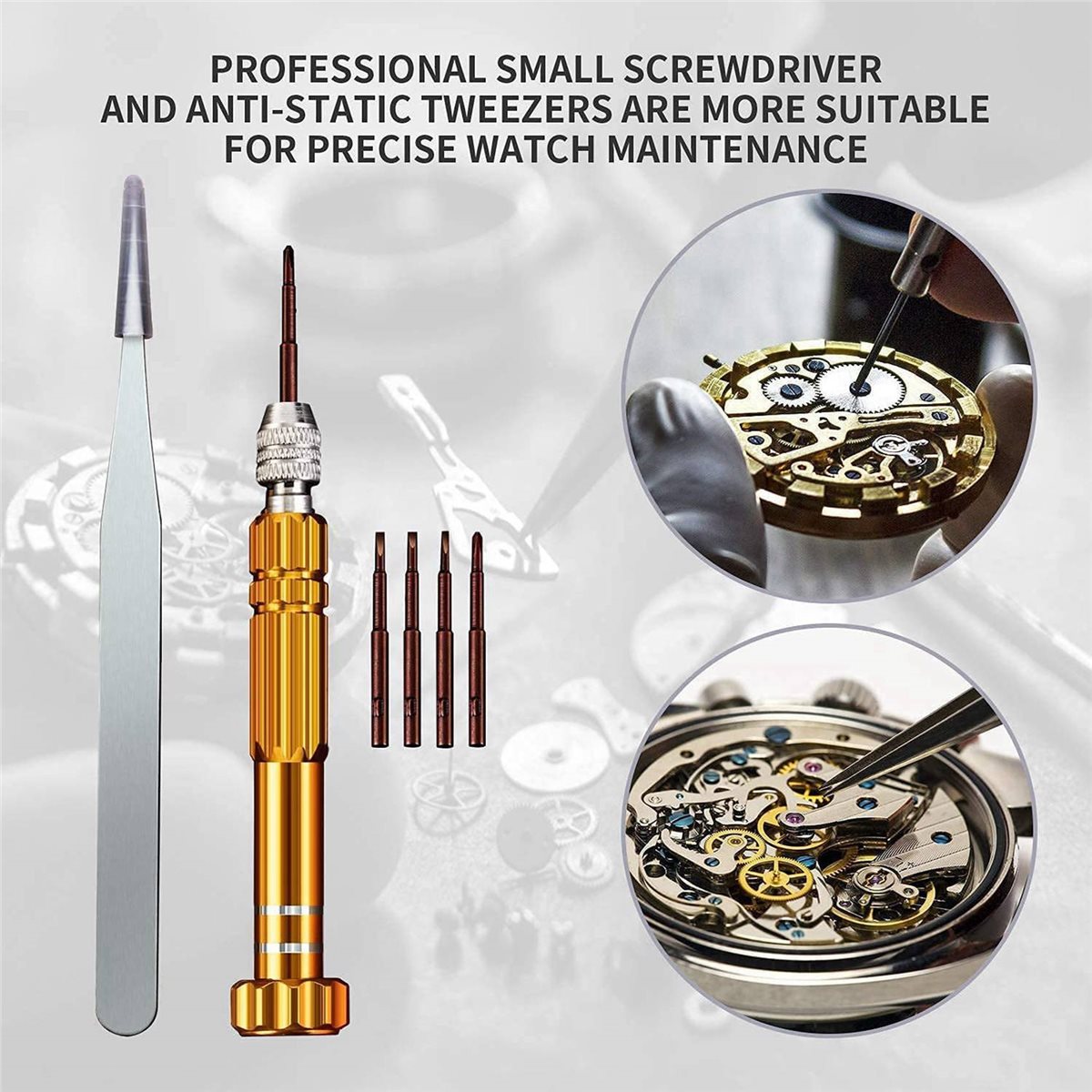Spring Bar Tool Set - ชุดซ่อมนาฬิกา ABGQ, เครื่องมือเปลี่ยนแบตเตอรี่นาฬิกา 298 ชิ้น, เครื่องมือซ่อมสายนาฬิกา,