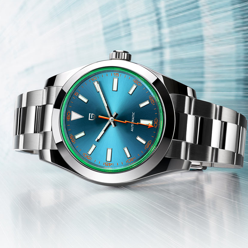 Seiko Watch Presage - PAGANI DESIGN นาฬิกาข้อมือผู้ชายระบบกลไก กระจกสีเขียว หรูหรา กระจกแซฟไฟร์