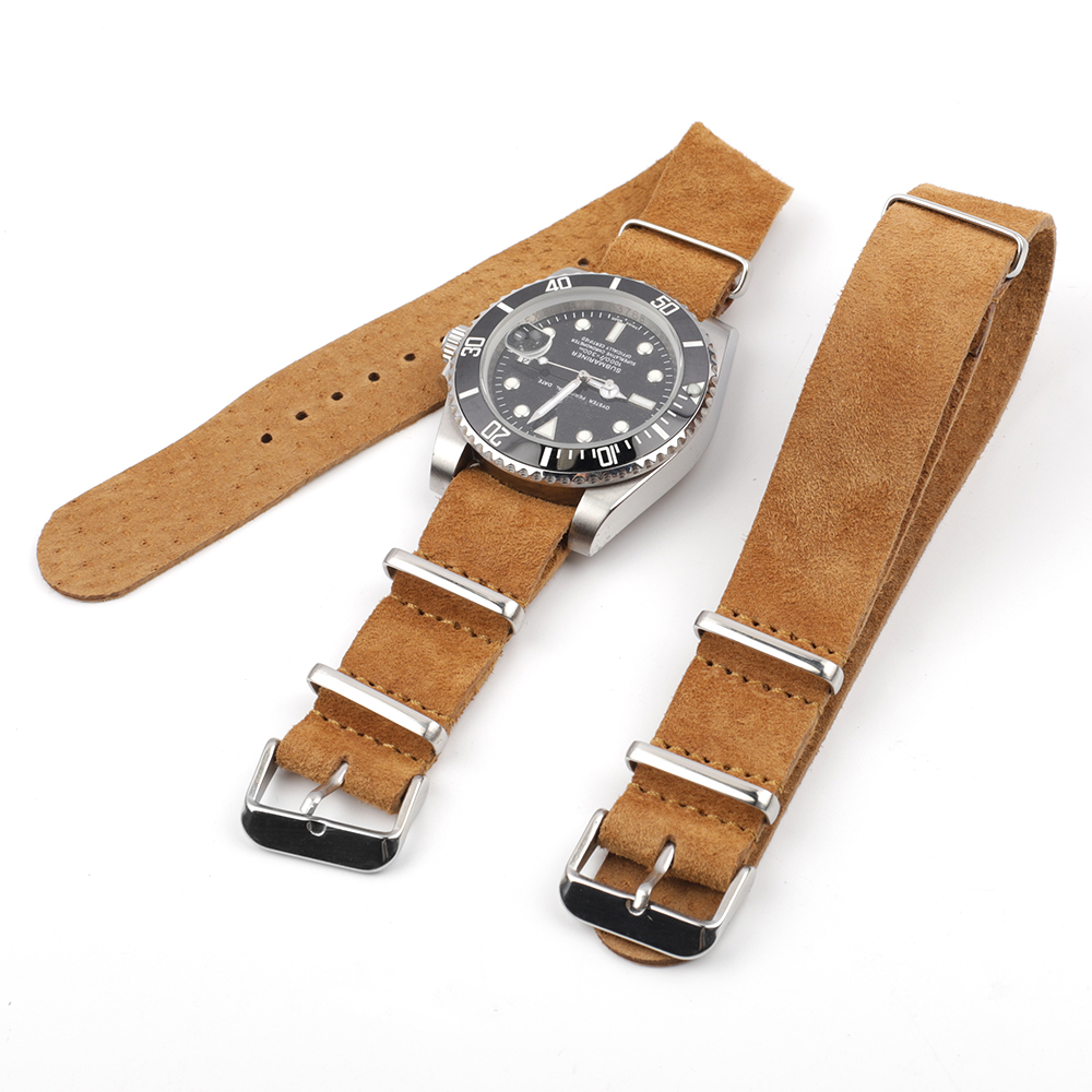 สายนาฬิกาหนังกลับแท้สไตล์เรโทร - Suede Strap Watch บทวิจารณ์และราคา
